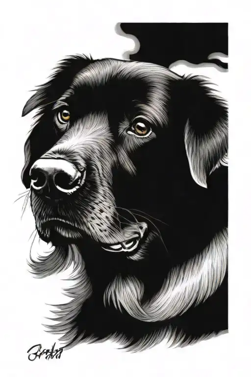 in memory of a dog tattoo design idea