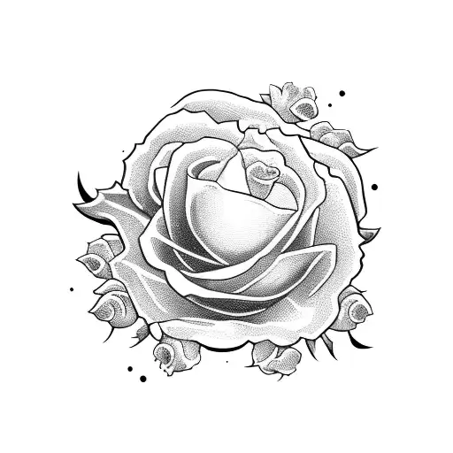 straight sword with little roses tattoo design idea