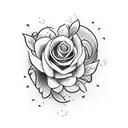 straight sword with little roses tattoo design idea