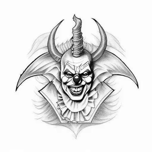 Icon evil clown black and white Royalty Free Vector Image