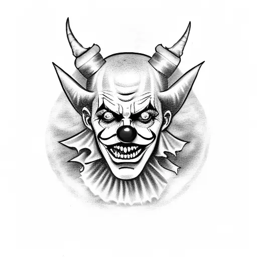 Free evil clown tattoo design Vector Images | FreeImages