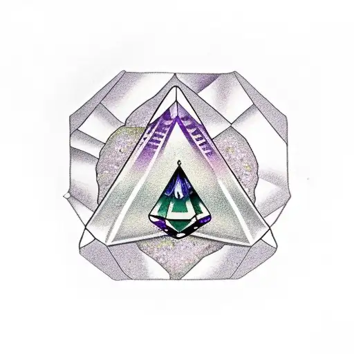 A Graham cracker and an amethyst gem inside of a salt shaker tattoo design idea