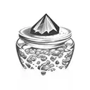 A tattoo of A Graham cracker and an amethyst gem inside of a salt shaker tattoo design idea