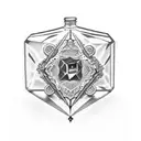 A tattoo of A Graham cracker and an amethyst gem inside of a salt shaker tattoo design idea