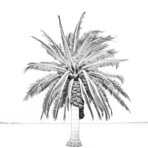 palm tree with dreadlock hair instead of its leaves tattoo design idea