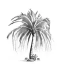 palm tree with dreadlock hair instead of leaves tattoo design idea