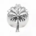 palm tree with dreadlock hair instead of leaves tattoo design idea