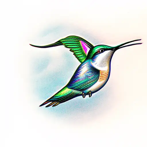 humming bird and swallow tattoo design idea