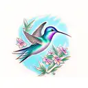 humming bird and swallow tattoo design idea