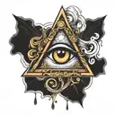 all seeing eye, within illuminati style, outlined by momento more design tattoo design idea