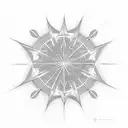 long 4 point star made with negative space, the center is white. NO border NO words NO color tattoo design idea