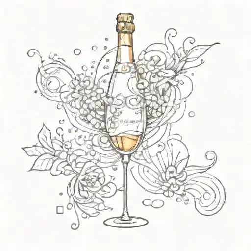 Champagne Super Nova tattoo design idea