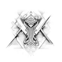 scroll with initials tattoo design idea