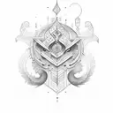 scroll with initials tattoo design idea