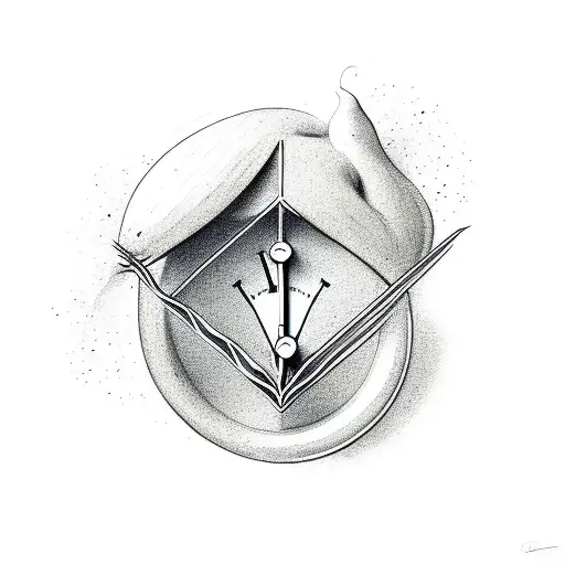 dove holding sand clock tattoo design idea