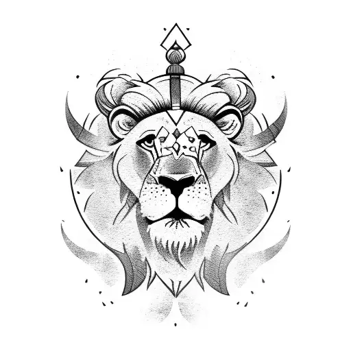 lion viking warrior storm ray tattoo design idea