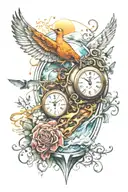 divine timing tattoo design idea