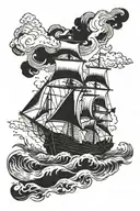 burn the ships going to shore tattoo design idea