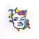 disco pinup tattoo design idea