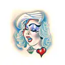disco pinup tattoo design idea
