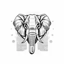elephant head with mountain tattoo design idea