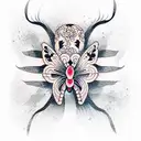 bunny and butterflies tattoo design idea