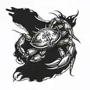 crab watch with name tattoo design idea