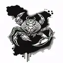 crab watch with name tattoo design idea