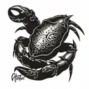crab watch with name tattoo design idea