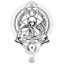 triple goddess tattoo design idea