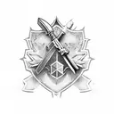 Sua Sponte dagger ranger tattoo design idea