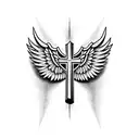 cross with wings  tattoo design idea