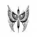 cross with wings  tattoo design idea