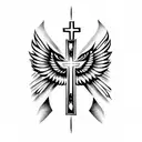 cross with wings  tattoo design idea