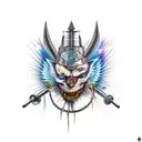 A powerful warrior embracing the present moment tattoo design idea