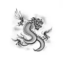 rectangular tattoo with chinese dragon inside  tattoo design idea