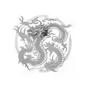 rectangular tattoo with chinese dragon inside  tattoo design idea