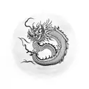 rectangular tattoo with chinese dragon inside  tattoo design idea