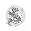 rectangular tattoo with chinese dragon inside  tattoo design idea