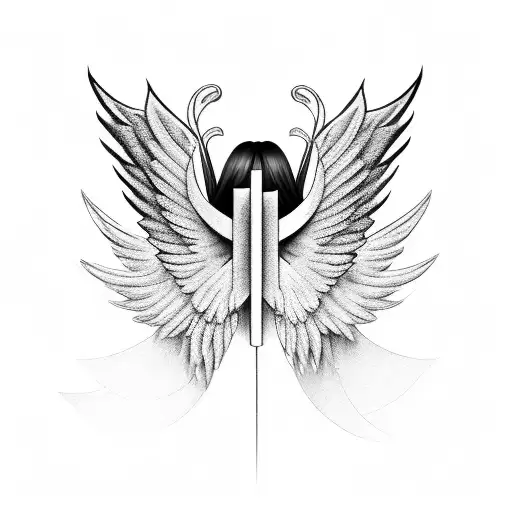 wings throat  tattoo design idea
