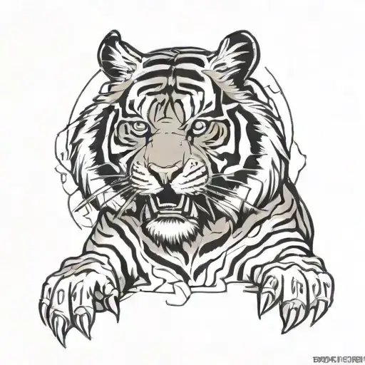 Tiger, american football, sleeve tattoo design idea