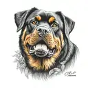 memorial tattoo for my dog (rottweiler breed) that passed away, want to see paws tattoo design idea