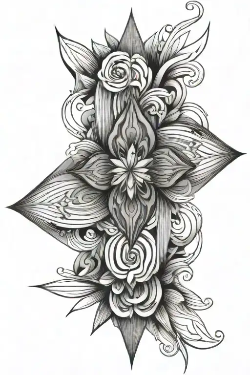 symmetry lines tattoo design idea