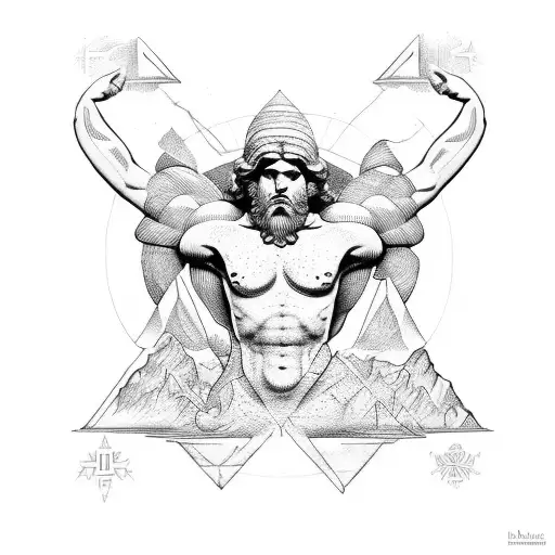 greek god atlas tattoo design idea