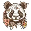 panda face tattoo design idea