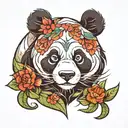 panda face tattoo design idea