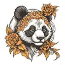 panda face tattoo design idea
