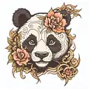 panda face tattoo design idea