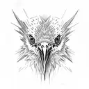 sad raven gothic  tattoo design idea