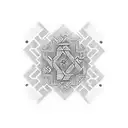 ukrainian embroidery with tryzub tattoo design idea